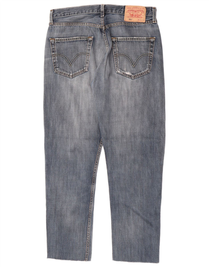 Levi's Herren 501 Distressed Straight Jeans W32 L28 Blaue Baumwolle