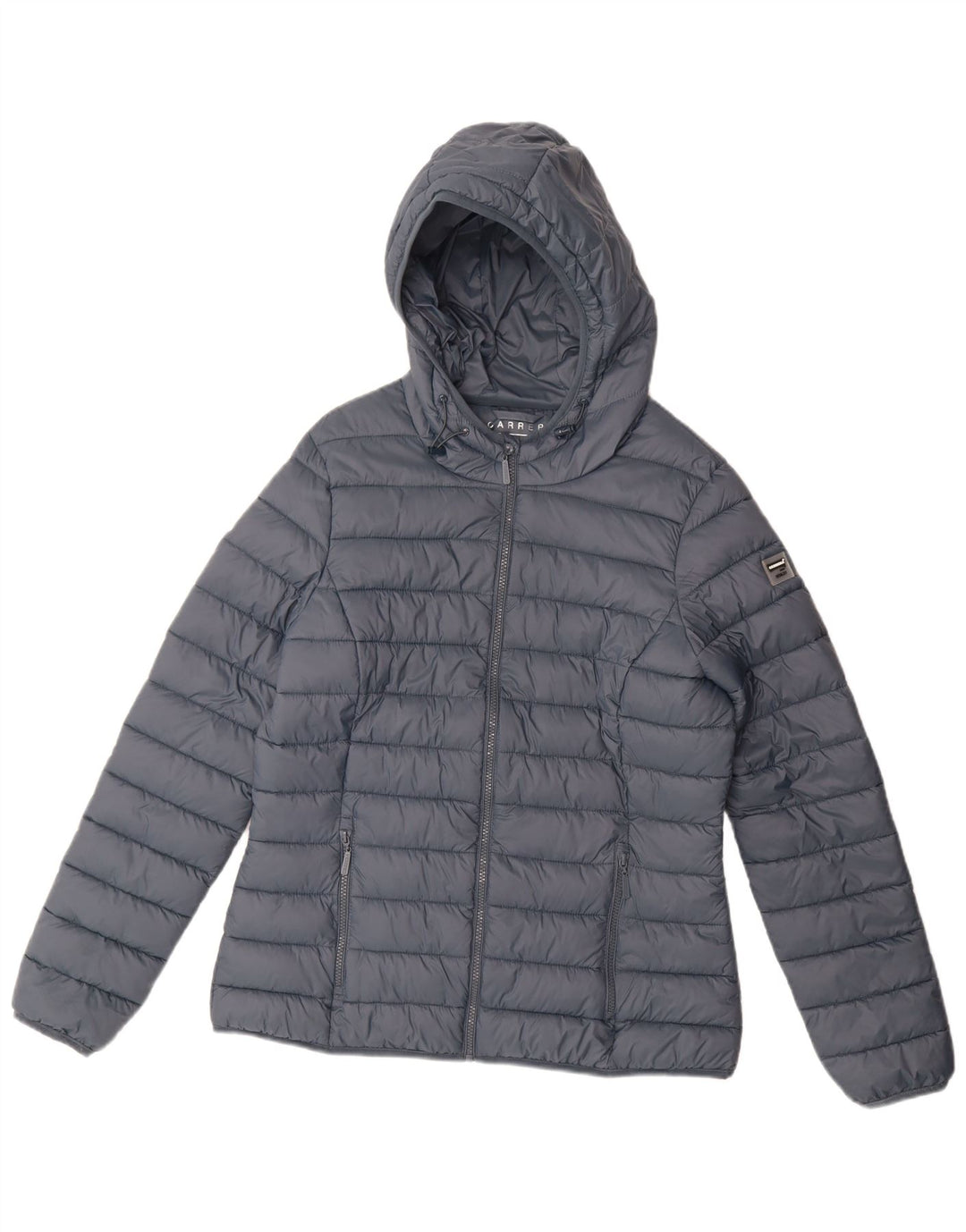 Carrera Wattierte Damenjacke mit Kapuze, UK 16, Größe L, Blau, Polyamid