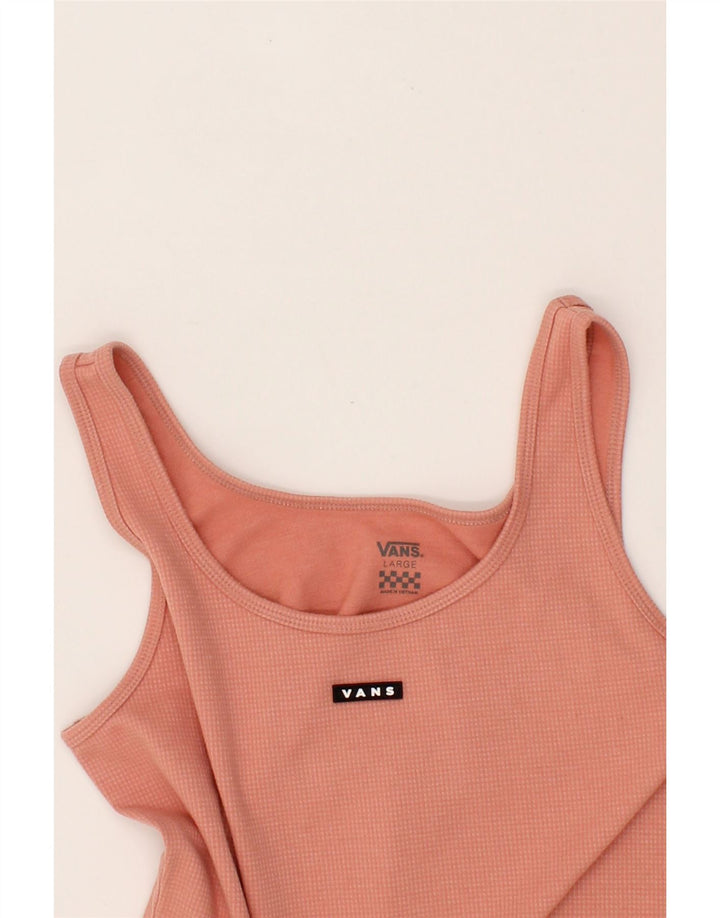 VANS Womens Crop Vest Top UK 14 Large Pink Vintage Vans and Second-Hand Vans from Messina Hembry 