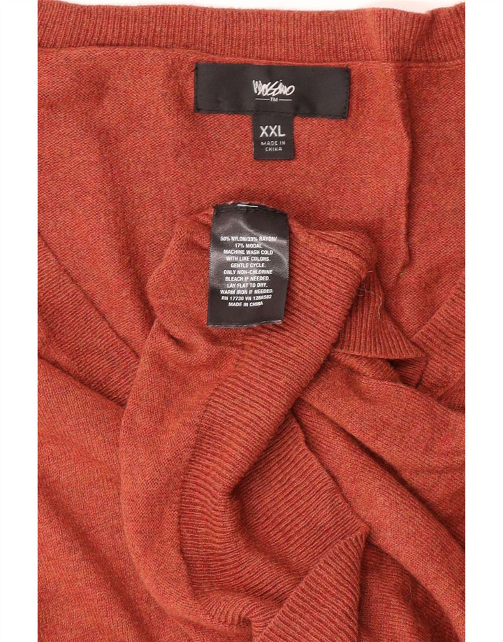 MOSSIMO Womens V-Neck Jumper Sweater UK 20 2XL Brown Nylon Vintage Mossimo and Second-Hand Mossimo from Messina Hembry 