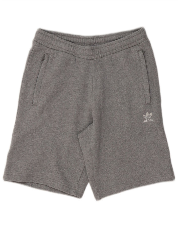 ADIDAS Herren-Sportshorts, klein, grau gefleckte Baumwolle