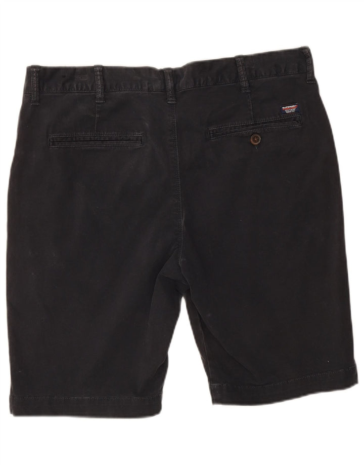 Superdry Herren Chinoshorts W34 Large Schwarz Baumwolle