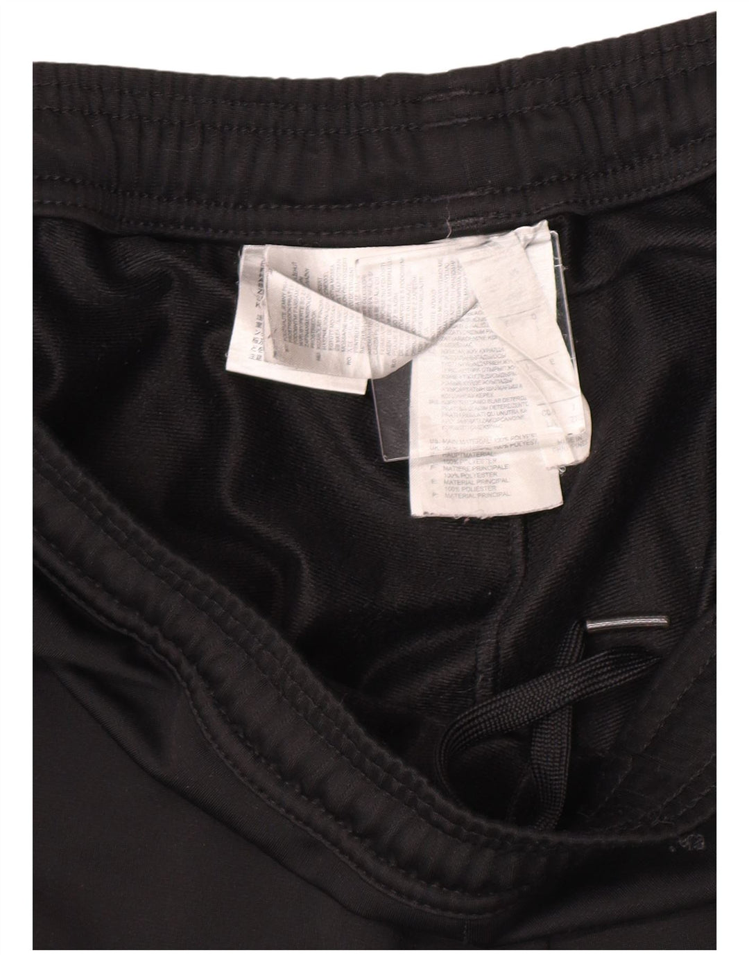 Adidas Herren-Trainingshose, groß, schwarzes Fischgrätenmuster aus Polyester