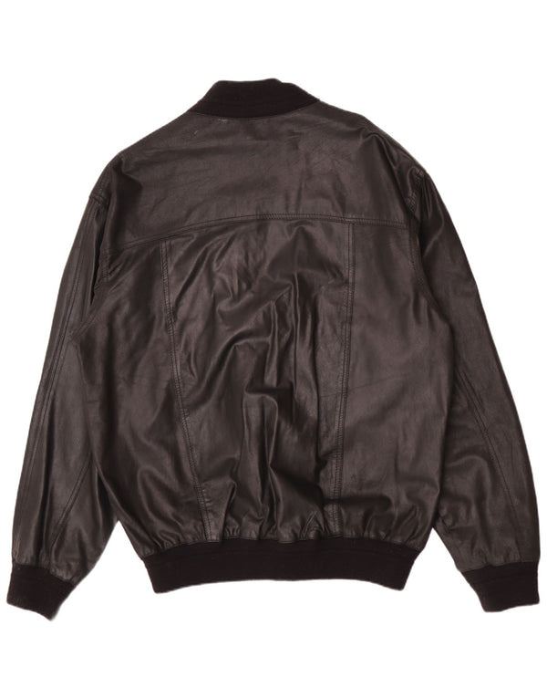 Vintage Herren Lederjacke IT 58 4XL Schwarz