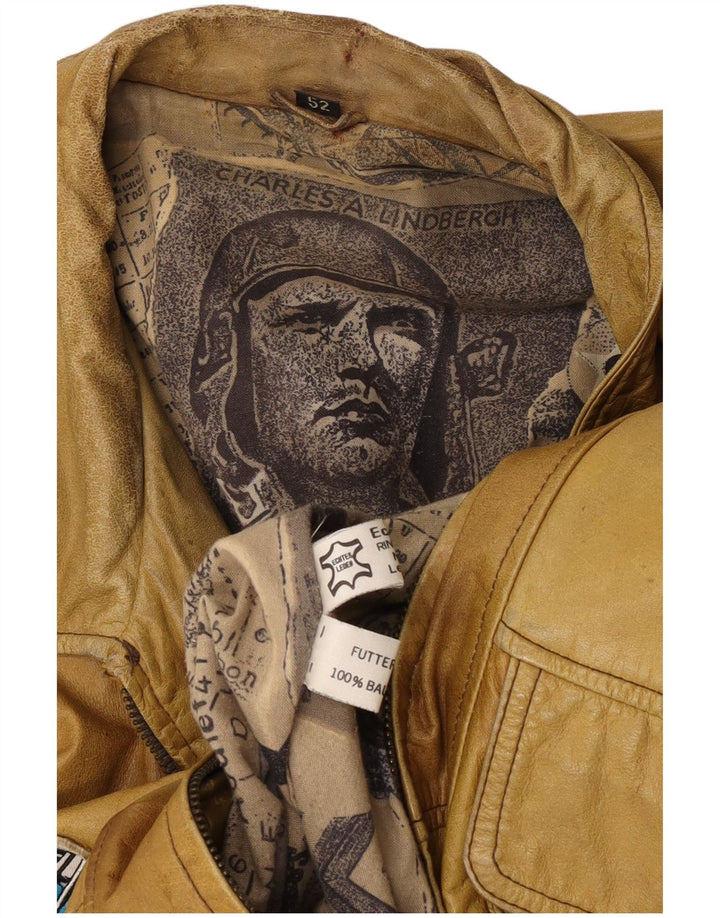 Charles A Lindbergh Herren Flugfliegerjacke EU 52 XL Beige
