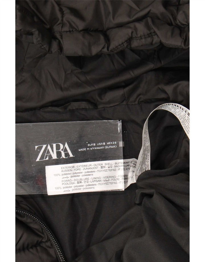 Zara Damen-Kapuzenjacke, wattiert, Gr. 10, Größe S, Schwarz, Polyester