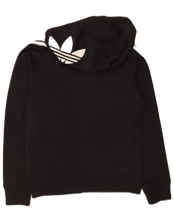 Adidas Damen Graphic Zip Hoodie Pullover UK 12 Medium Schwarz Polyester