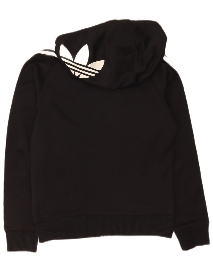 Adidas Damen Graphic Zip Hoodie Pullover UK 12 Medium Schwarz Polyester