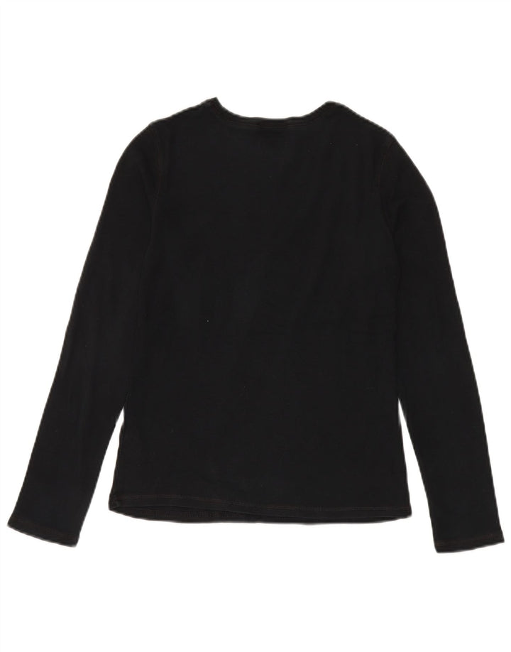 Marks & Spencer Damen Top Langarm UK 8 Small Schwarz Baumwolle
