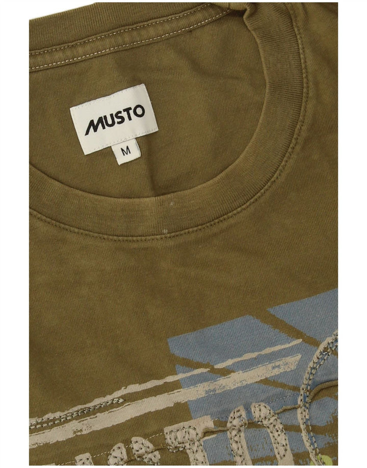 Musto Herren-T-Shirt mit Grafik, mittlere Khaki-Baumwolle