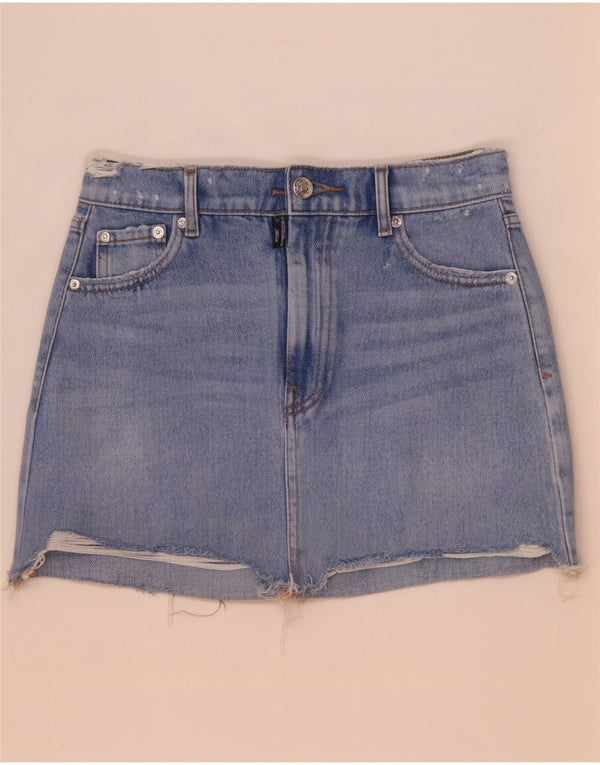 Zara Damen Mini-Jeansrock XS W24 Blau