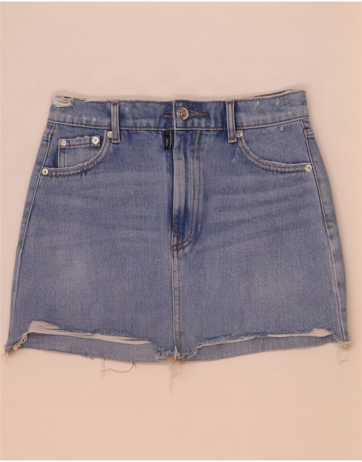 Zara Damen Mini-Jeansrock XS W24 Blau