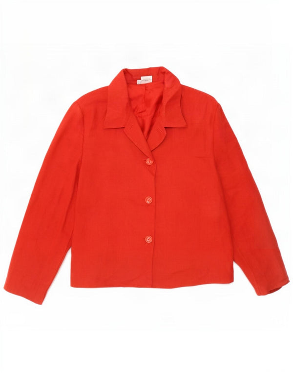 Nienhouse & Lotz Damen-Blazerjacke mit 3 Knöpfen, UK 14, Größe L, rotes Leinen
