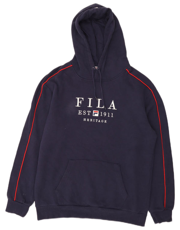 Fila Herren Heritage Graphic Hoodie Pullover Medium Marineblau Baumwolle
