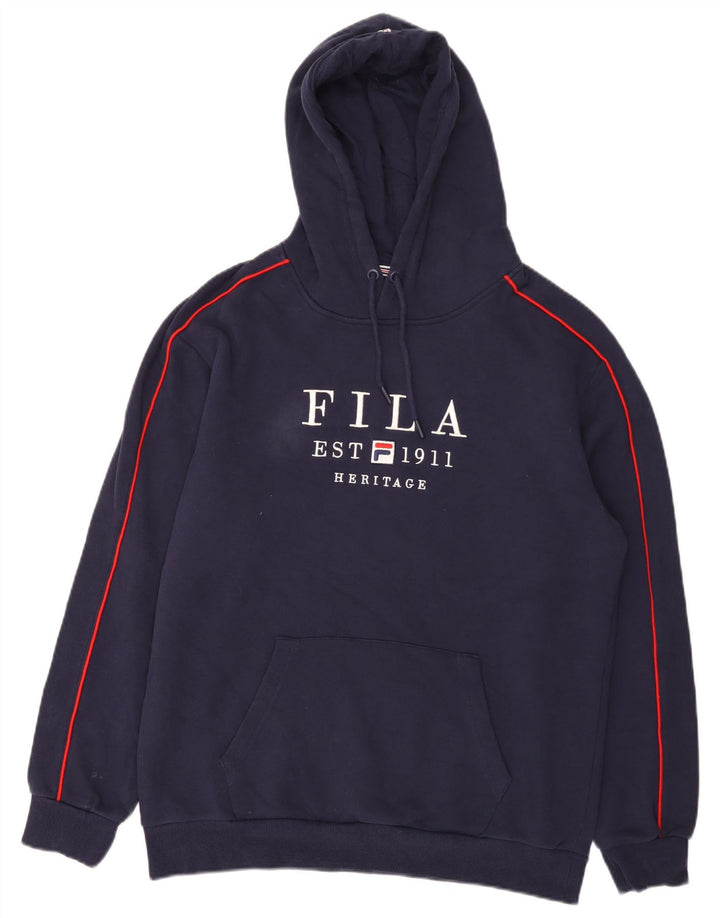 Fila Herren Heritage Graphic Hoodie Pullover Medium Marineblau Baumwolle