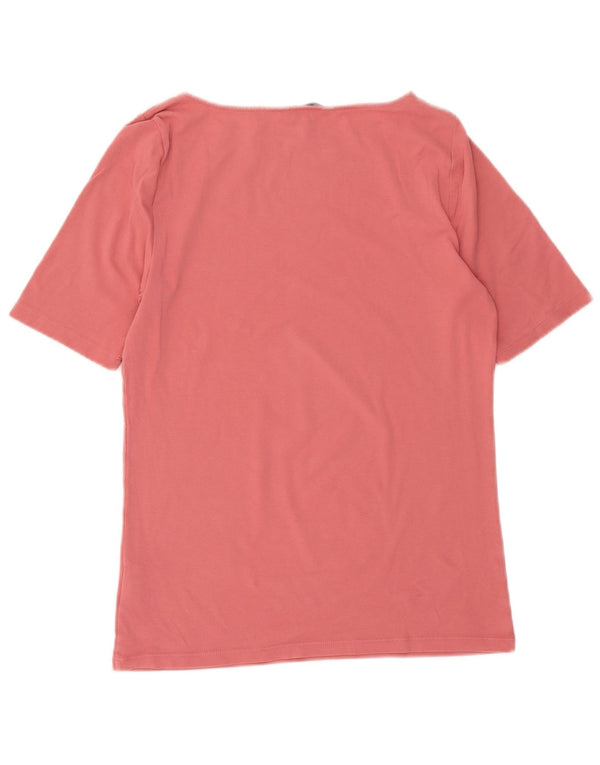 Ralph Lauren Damen T-Shirt Top UK 14 Large Rosa Baumwolle