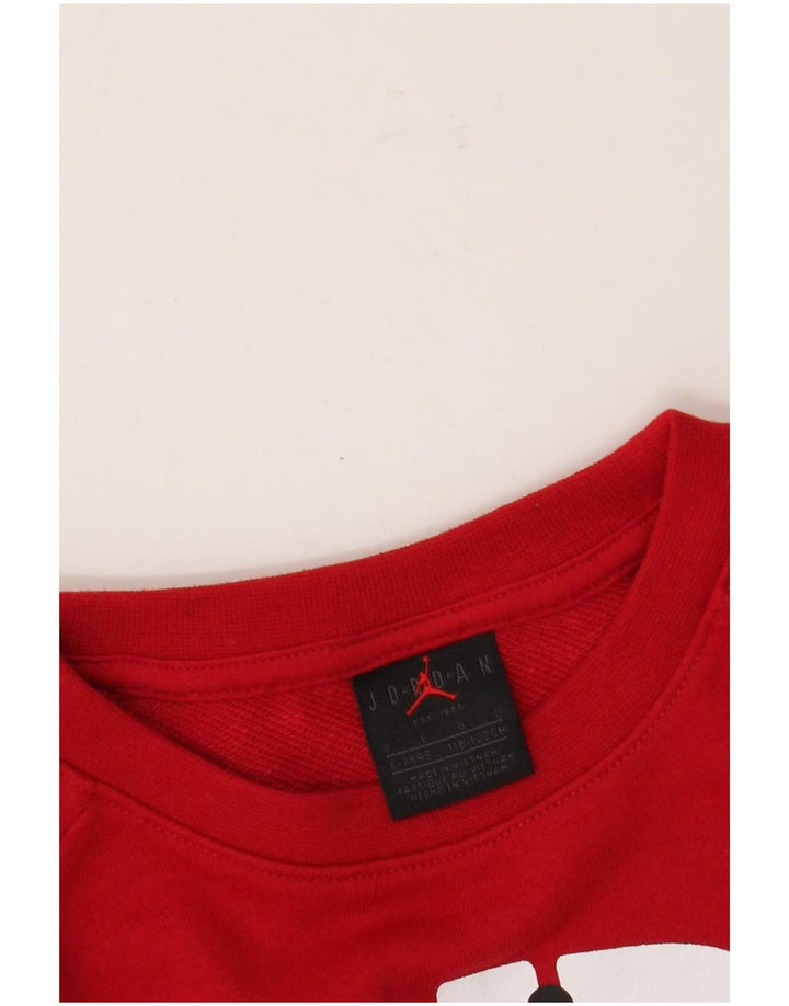 Jordan Jungen-Sweatshirt mit Grafik, 6–7 Jahre, Größe L, Rot, Farbblock