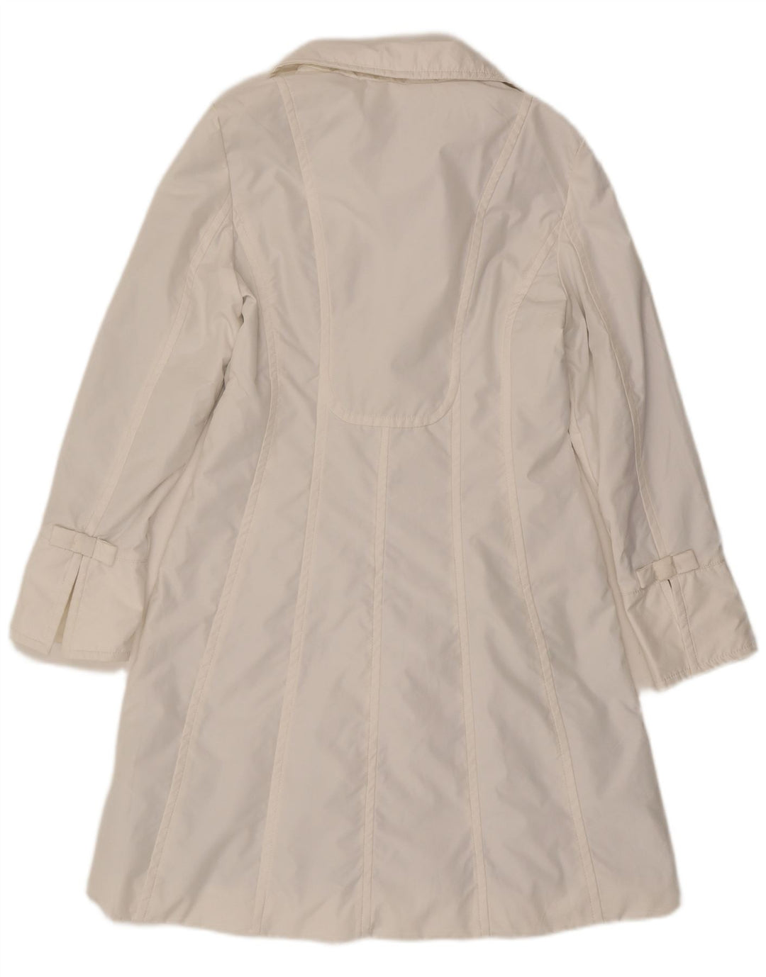 CALVIN KLEIN Womens Overcoat UK 12 Medium White Cotton