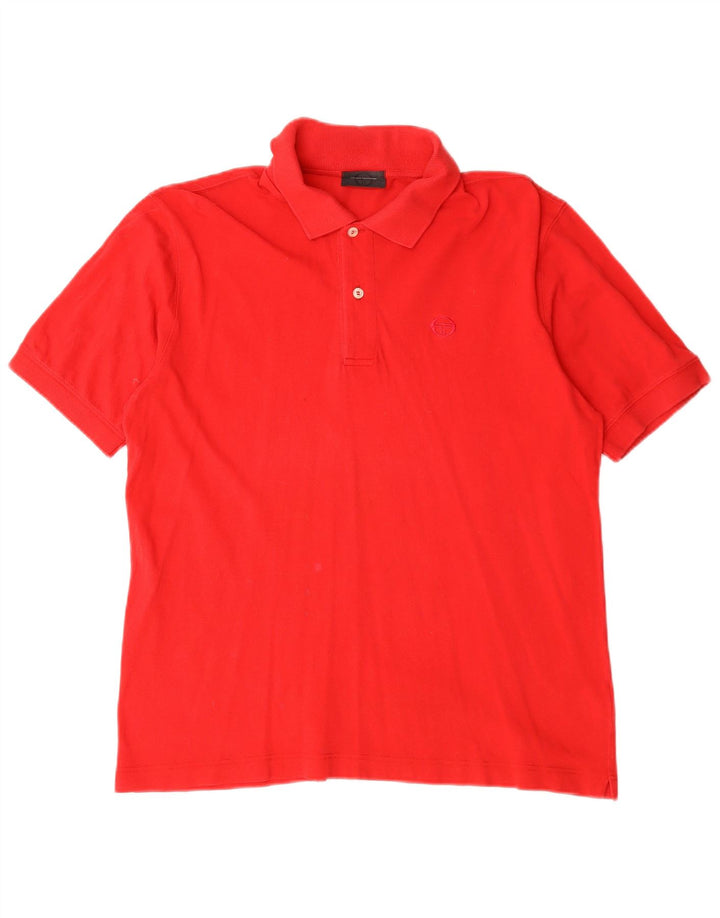 Sergio Tacchini Herren Poloshirt IT 46 Small Rot Baumwolle