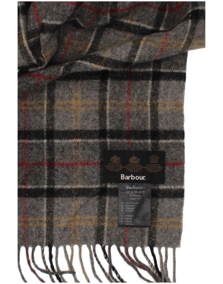 Barbour Herren-Rechteckschal, Einheitsgröße, grau kariertes Lammwoll-Klassiker