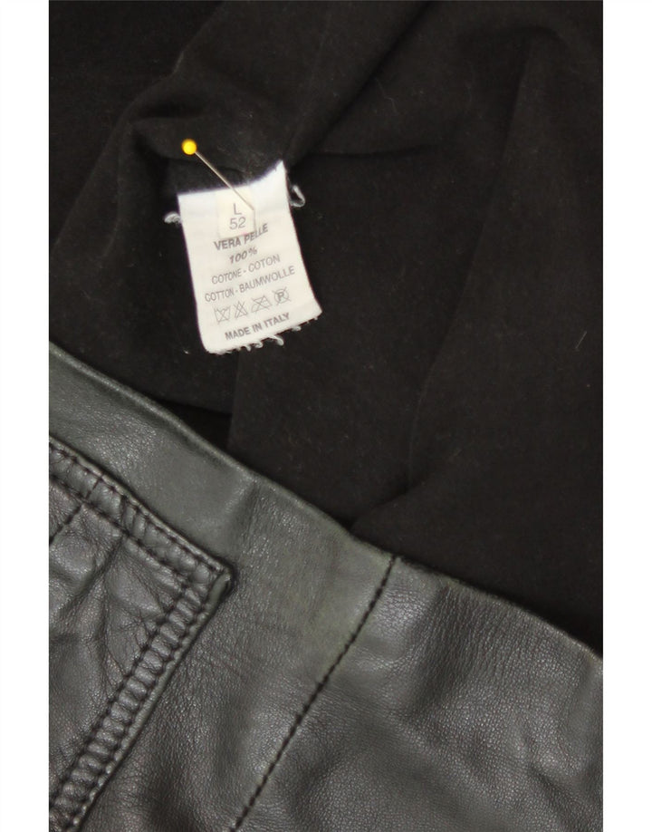Zen Herren Lederjacke IT 52 Großes schwarzes Leder