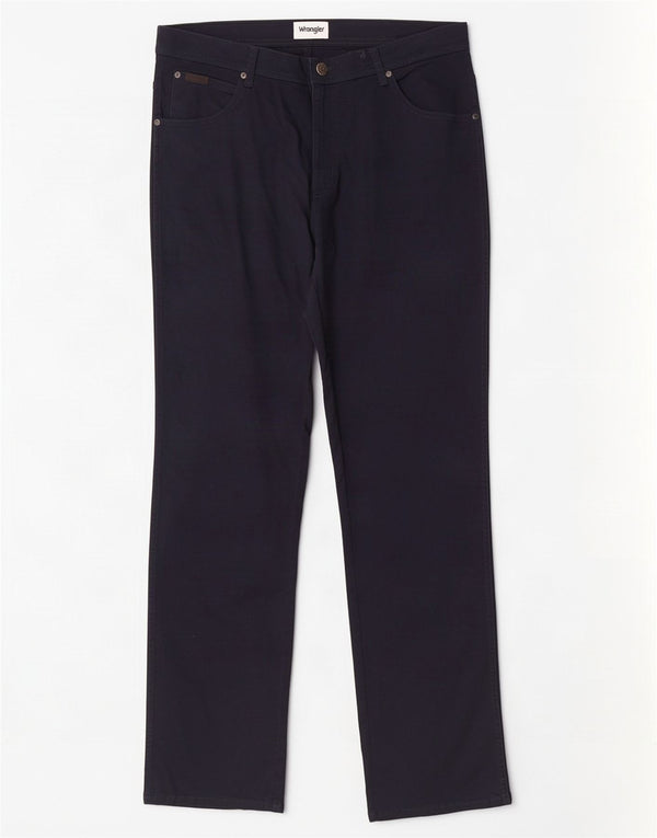 Wrangler Mens Texas Straight Jeans W36 L32 Navy Blue Cotton