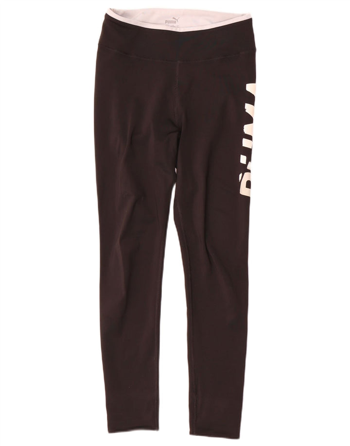 Puma Mädchen-Grafik-Leggings, 13–14 Jahre, schwarzes Polyester