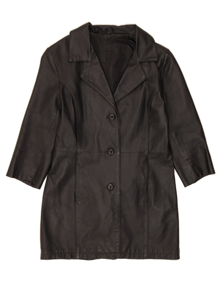 VINTAGE Womens Leather Coat IT 38 XS Black Vintage Vintage and Second-Hand Vintage from Messina Hembry 