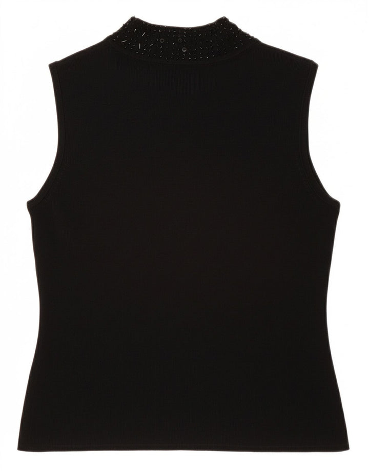 SKY DESIGN Ärmelloses Damen-Blusenoberteil US 2 XS Schwarzer Rayon