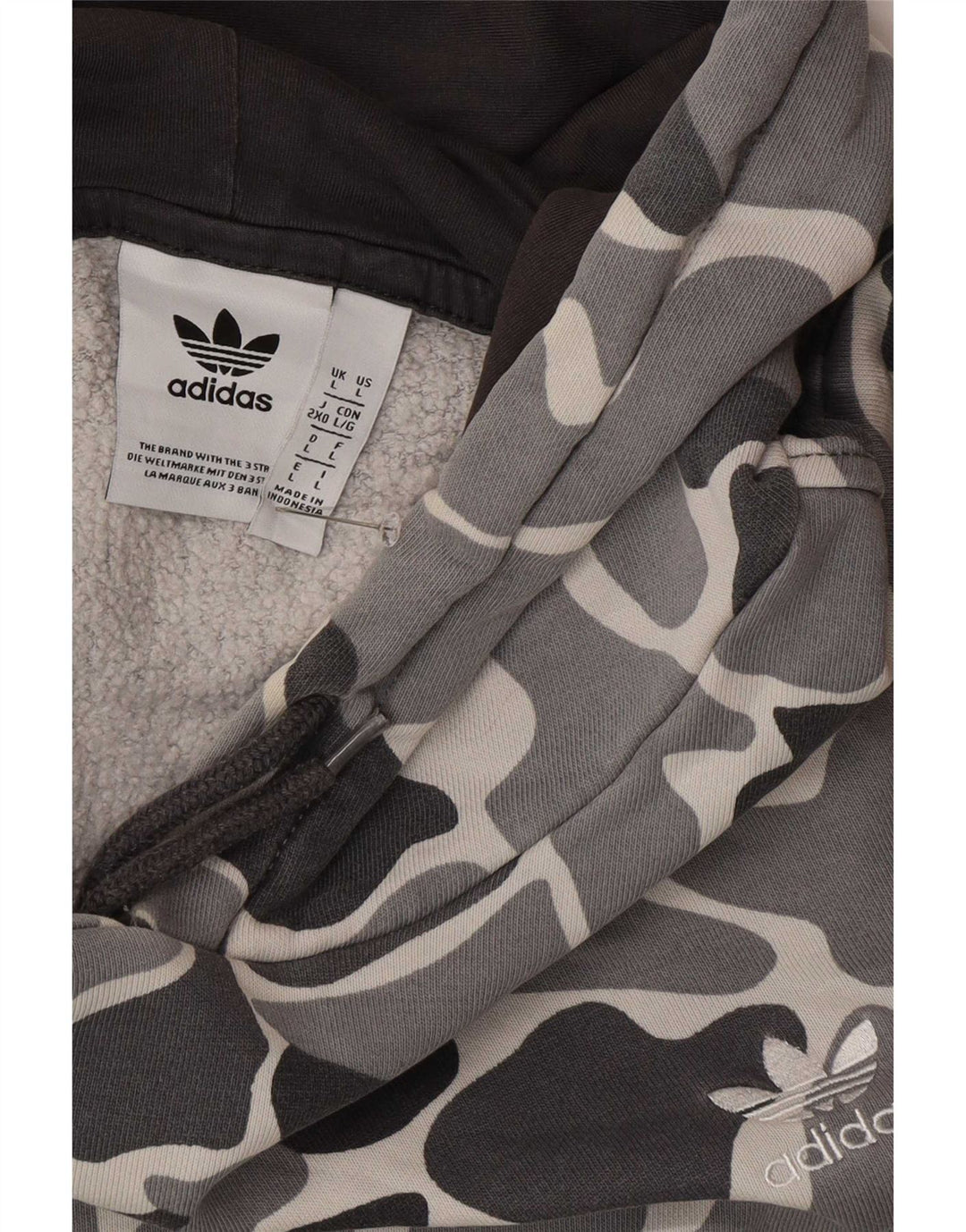 Adidas Herren Kapuzenpullover Large Grau Camouflage