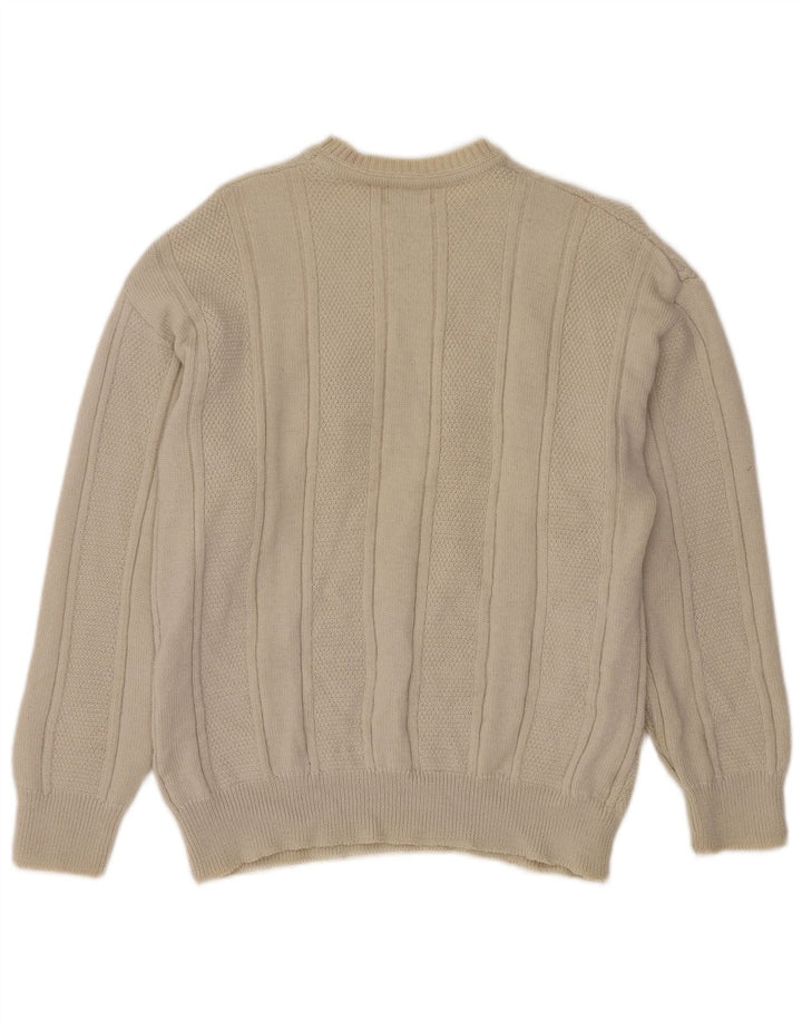 KAPPA Herren Pullover mit grafischem Rundhalsausschnitt, Größe L, Beige