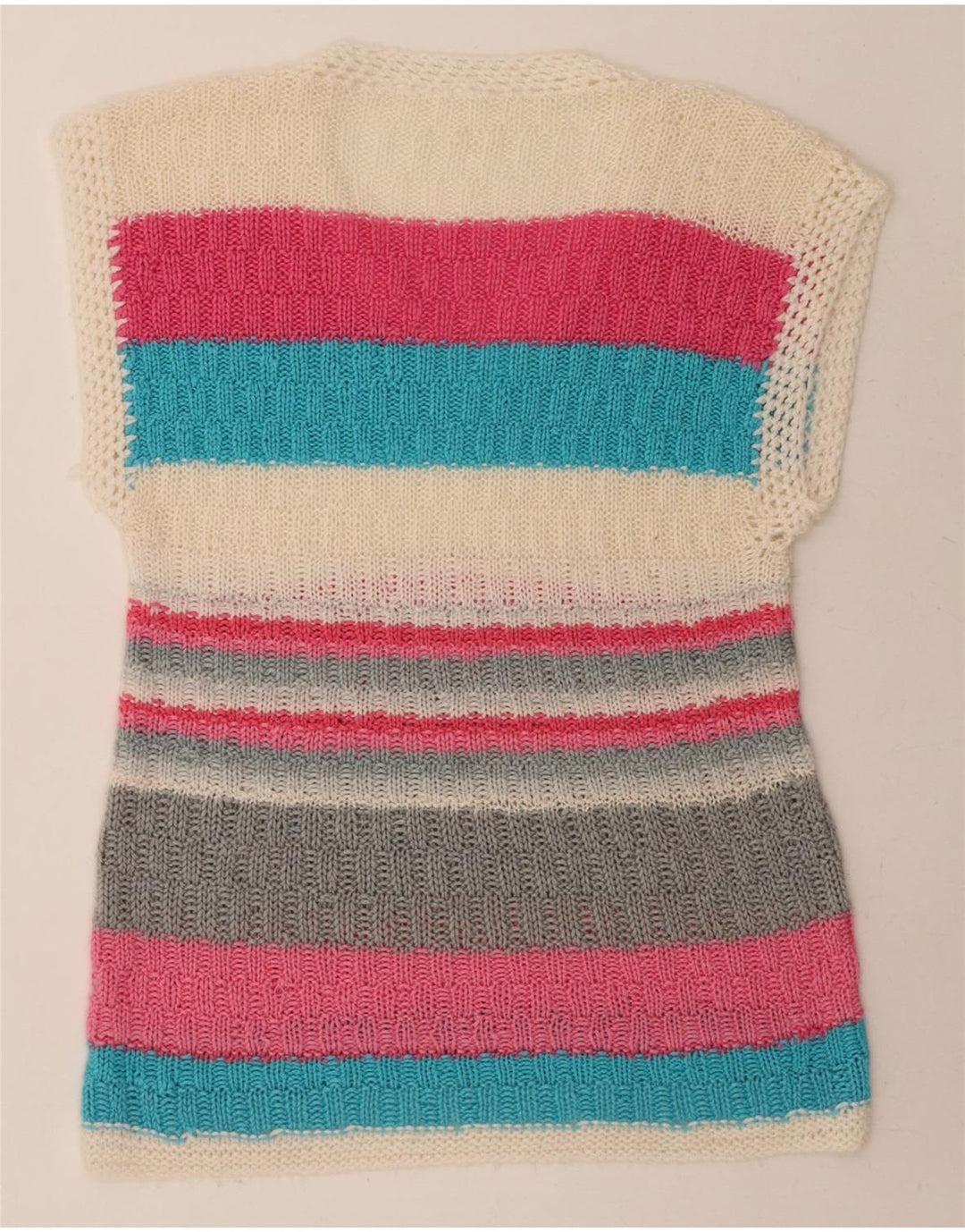 VINTAGE Womens Vest Tank Top UK 16 Large Multicoloured Striped Vintage Vintage and Second-Hand Vintage from Messina Hembry 