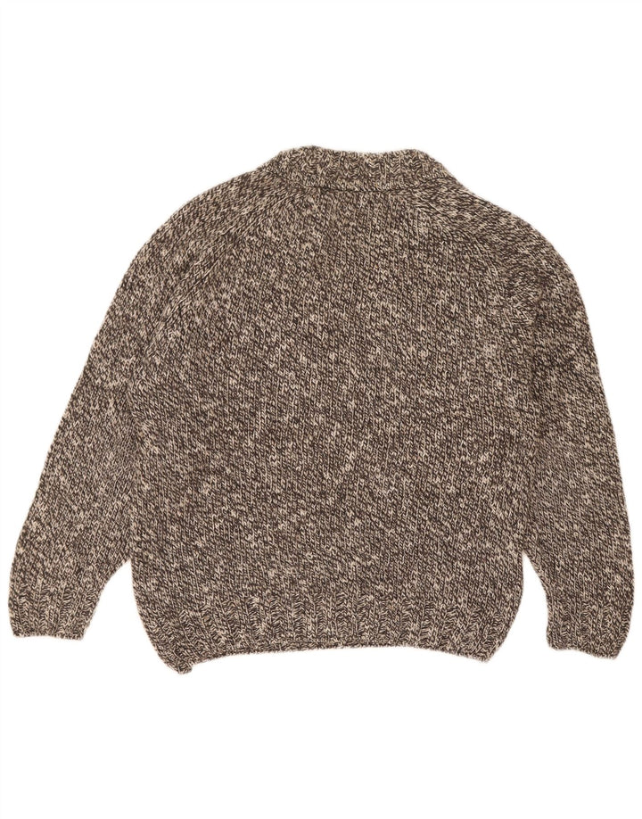 Marks & Spencer Herren-Pullover mit Rundhalsausschnitt, klein, grau gesprenkelte Wolle