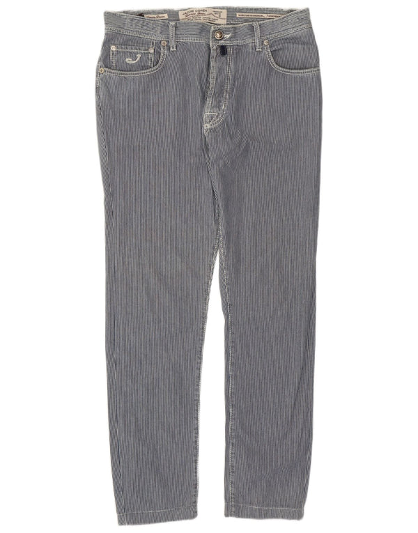 Jacob Cohen Herren-Freizeithose, schmal, W38, L31, blau gestreift, Baumwolle