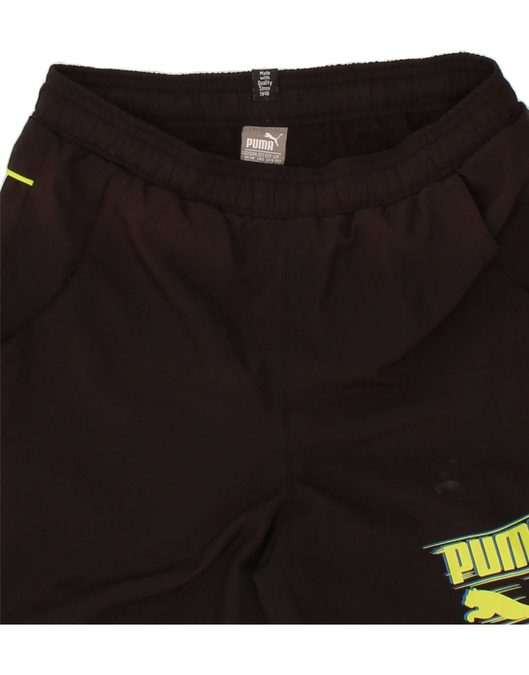 PUMA Girls Graphic Sport Shorts 9-10 Years Black Polyester Vintage Puma and Second-Hand Puma from Messina Hembry 