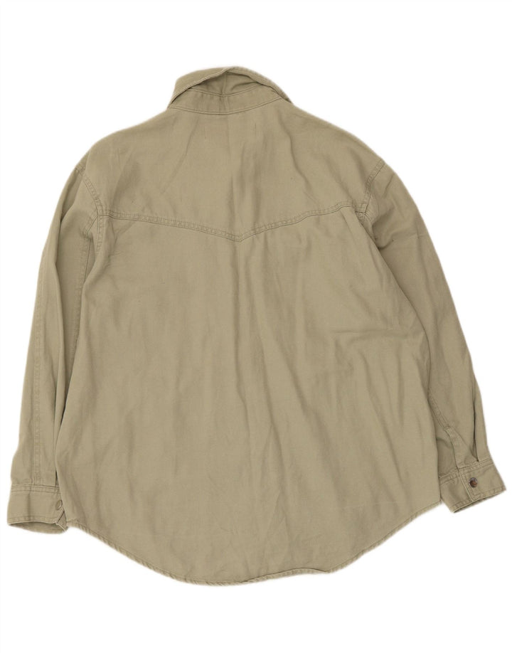 Zara Damen-Oversize-Hemd, UK 10, Größe S, grüne Baumwolle