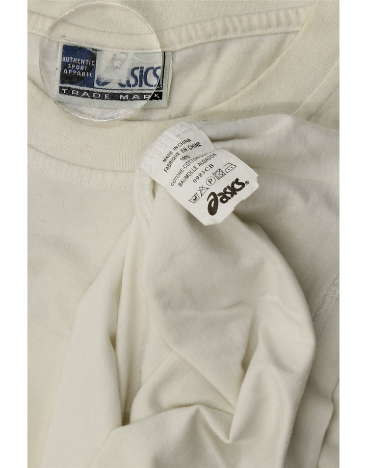 Asics Herren-T-Shirt mit Grafik, groß, weiße Farbblock-Baumwolle