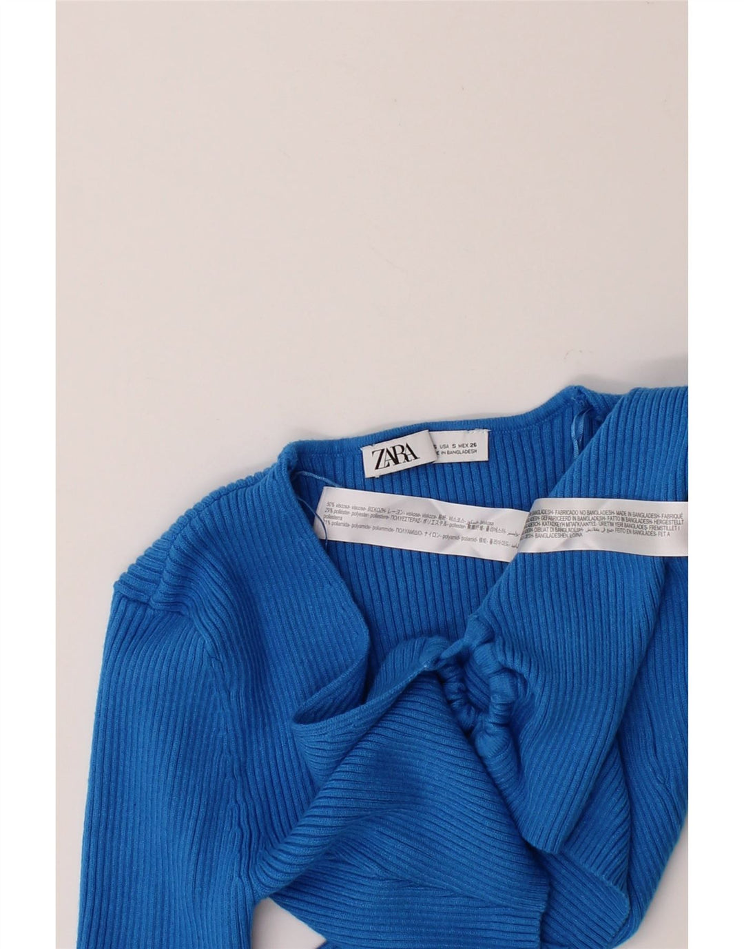ZARA Womens Crop Cardigan Top UK 10 Small Blue Viscose Vintage Zara and Second-Hand Zara from Messina Hembry 