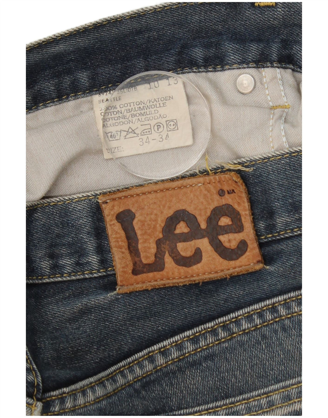 Lee Herren Seattle Straight Jeans W34 L30 Blaue Baumwolle