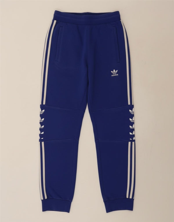 Adidas Damen-Trainingsanzug mit Grafik, Jogginghose, UK 10, Größe S, Blau, Baumwolle