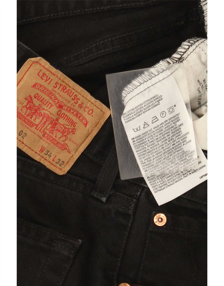 Levi's Herren 521 Tapered Jeans W34 L32 Schwarze Baumwolle