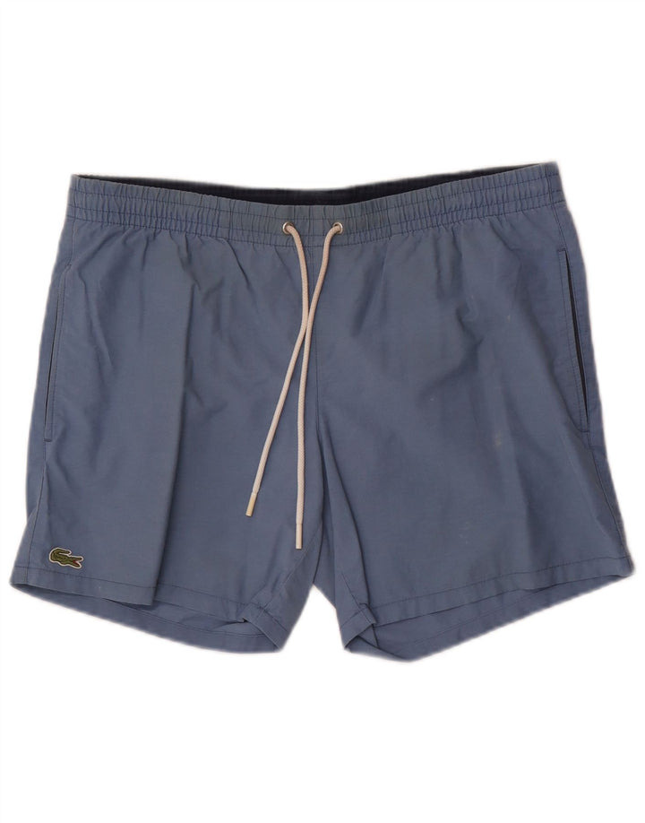 Lacoste Herren-Badeshorts aus mittelblauer Baumwolle