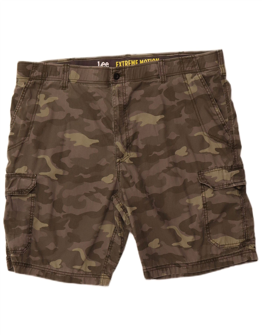 LEE Herren Extreme Motion Cargo Shorts W42 2XL Khaki Camouflage Baumwolle