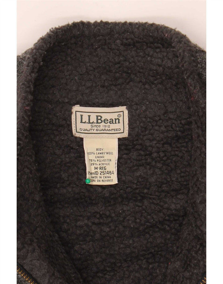 L.L.Bean Herren-Sherpa-Strickjacke aus mittelgrauer Lammwolle