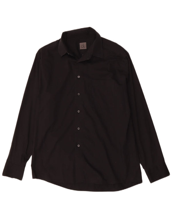 Calvin Klein Jeans Herrenhemd Größe 16 Large Schwarz