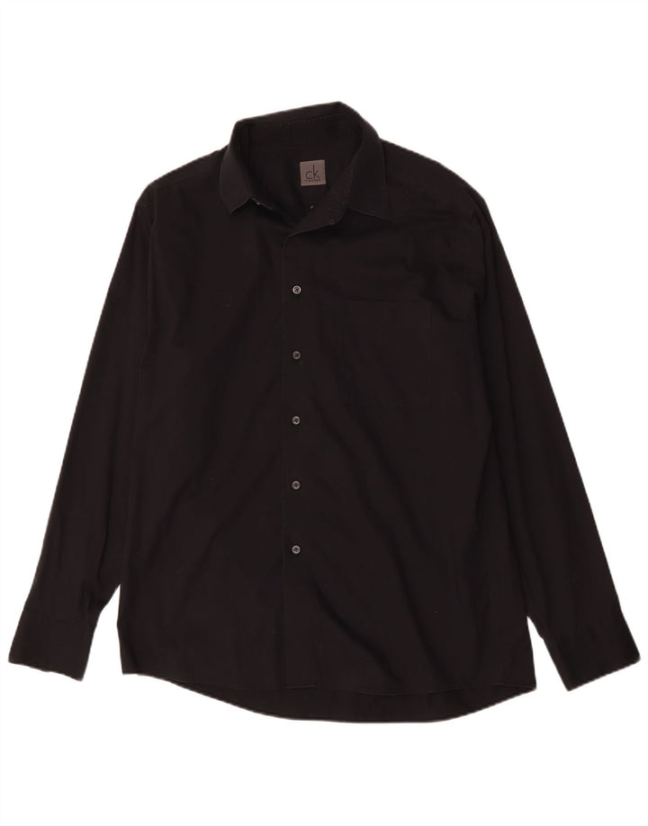 Calvin Klein Jeans Herrenhemd Größe 16 Large Schwarz