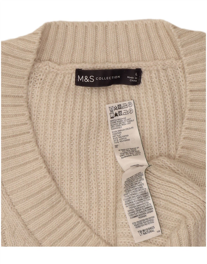Marks & Spencer Damen Weste Tank Top UK 16 Large Off White Polyester