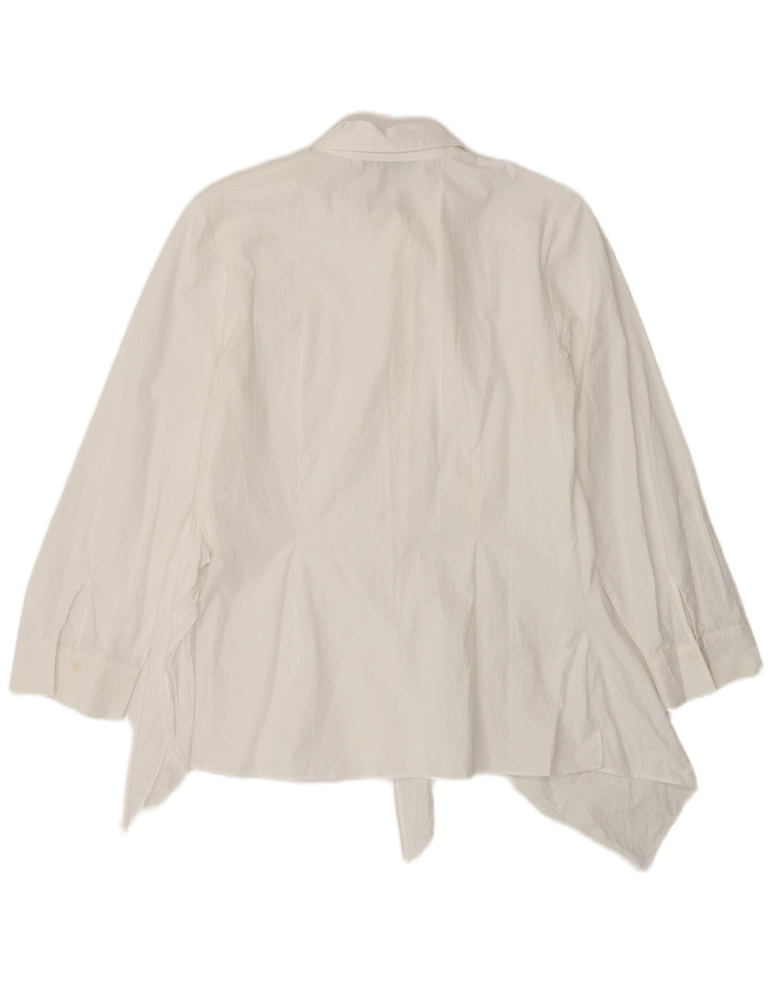 Zara Damen Asymmetrische Hemdbluse UK 10 Small Weiße Baumwolle