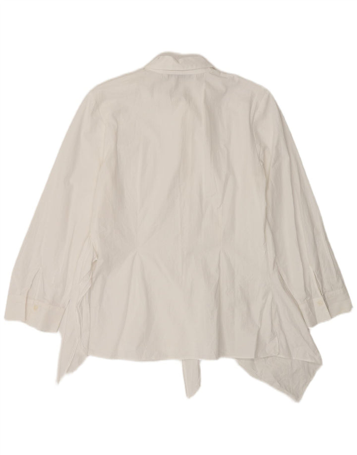 Zara Damen Asymmetrische Hemdbluse UK 10 Small Weiße Baumwolle