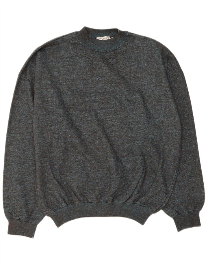 VINTAGE Mens Sweatshirt Jumper XL Blue Flecked